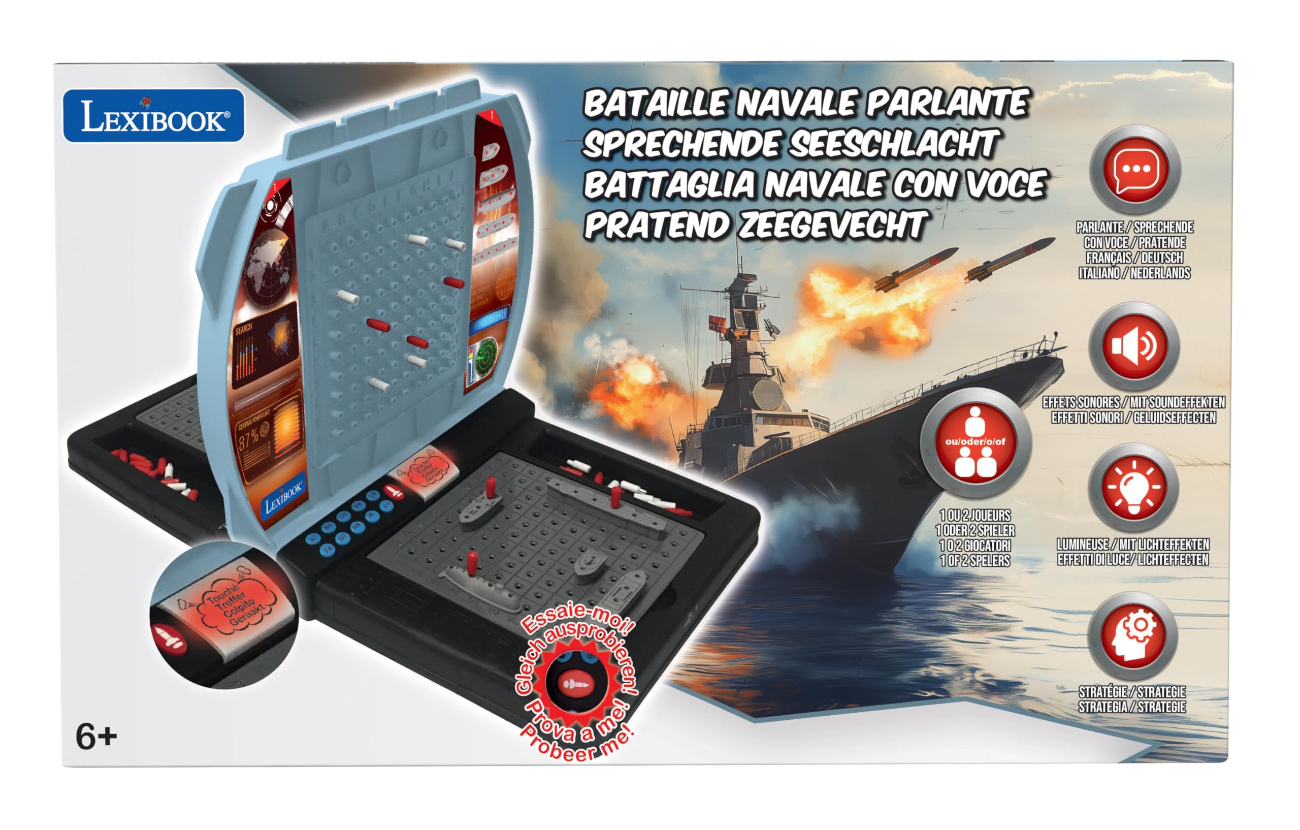 Lexibook GT2800LXB battaglia navale elettronica 4 lingue