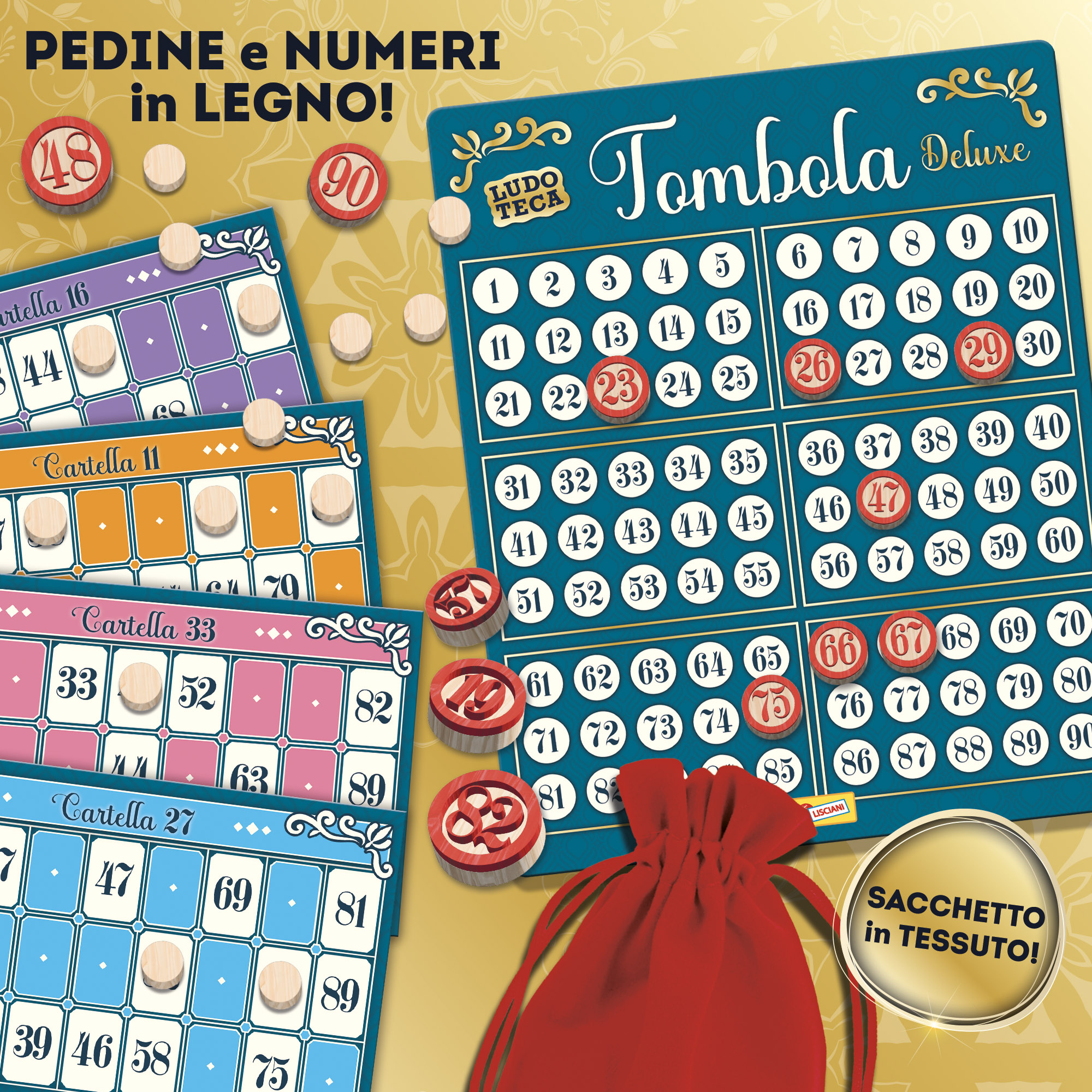 Lisciani Ludoteca Tombola gioco in legno plastic free