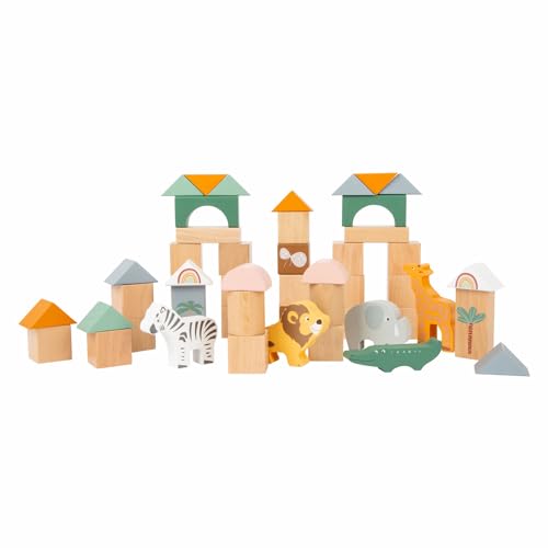 smallfoot Safari 11699 cubetti costruzioni legno 50 pezzi