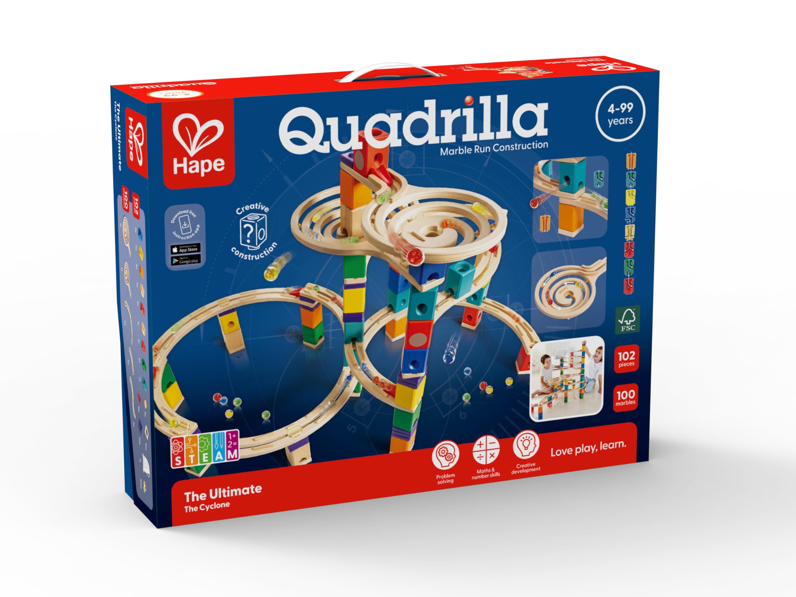 Hape Quadrilla Ciclone pista biglie legno 198 pezzi