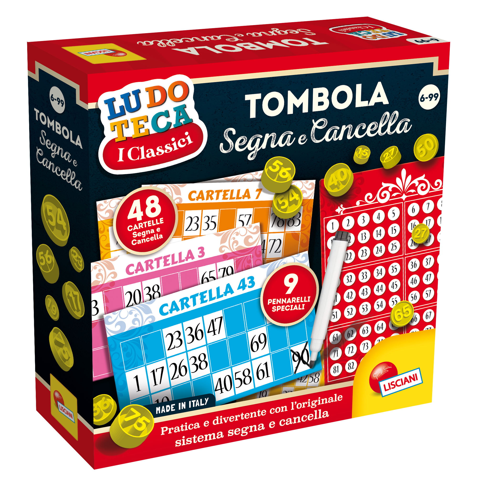 Lisciani Ludoteca Tombola Segna e Cancella 48 cartelle gioco