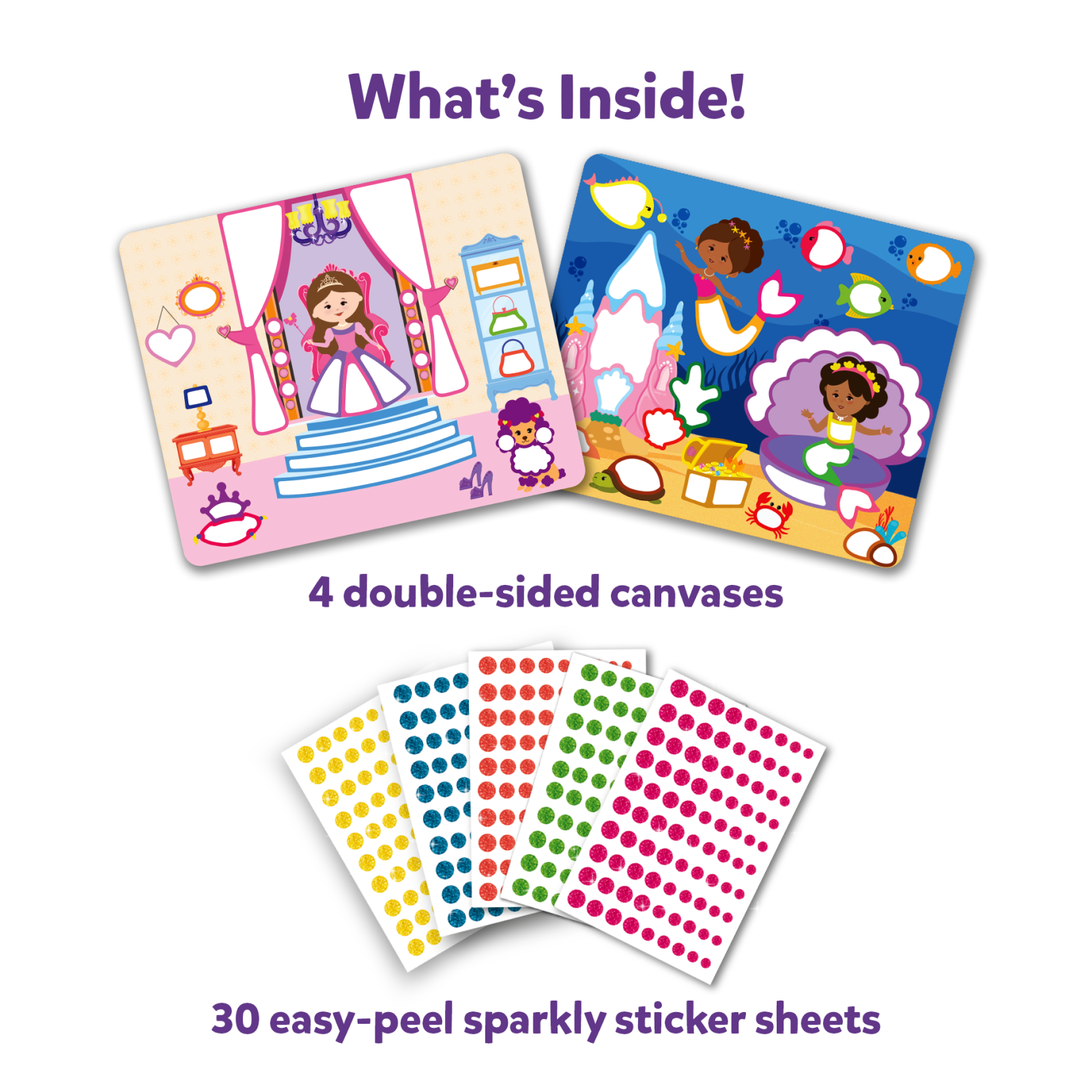 Skillmatics Dot It Unicorns Princesses sticker glitter 3-7 anni
