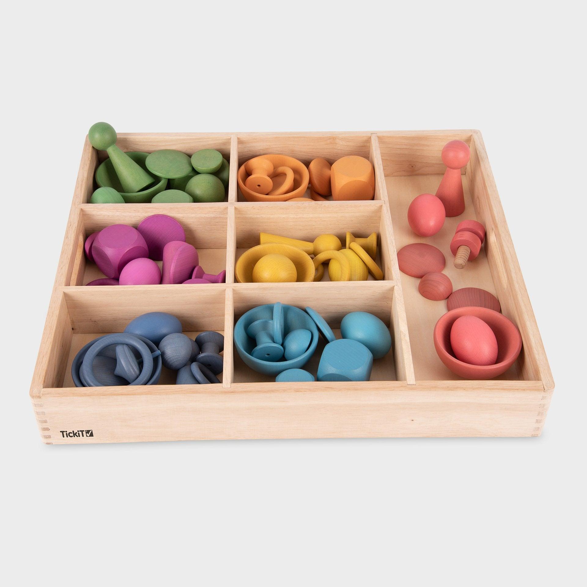 Tickit Wooden Sorting Tray vassoio legno 7 scomparti