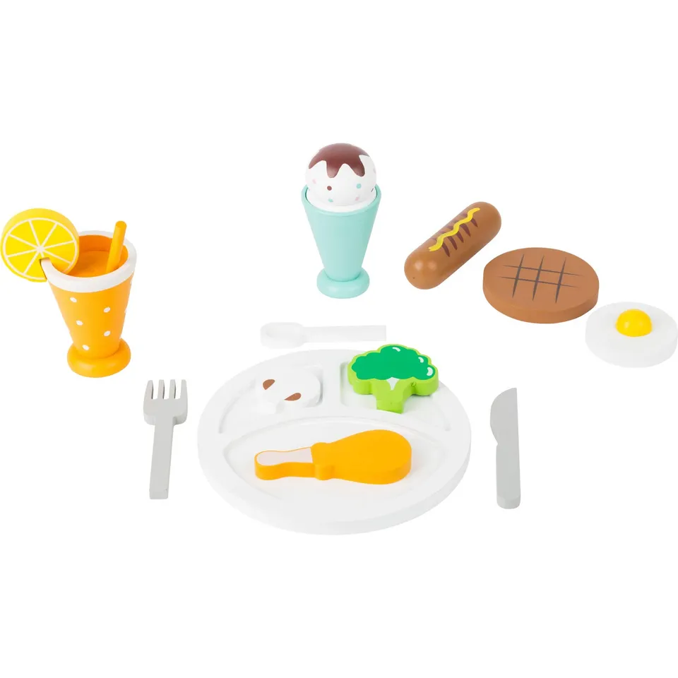 smallfoot 11197 Set Pranzo gioco legno 14 pezzi FSC