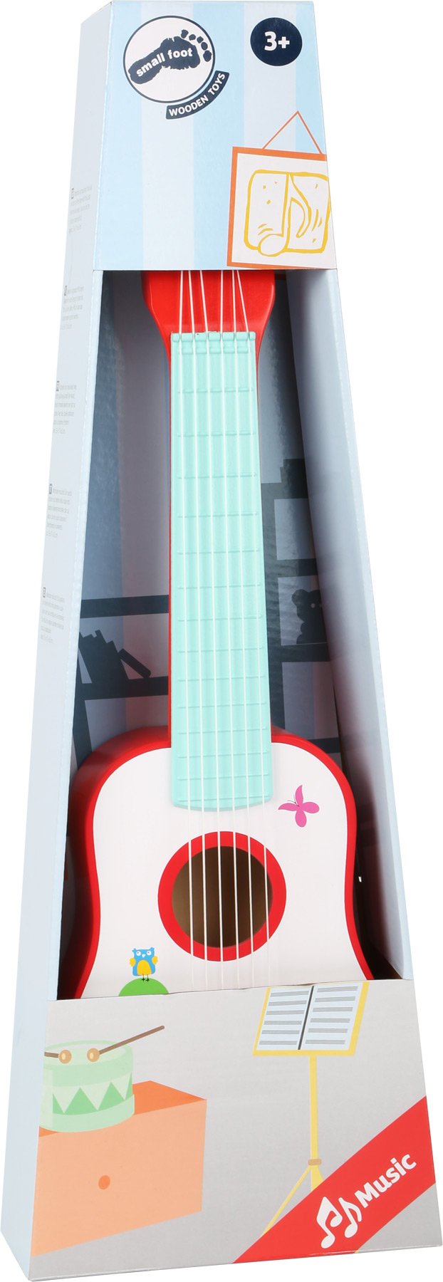 smallfoot 10725 Chitarra Volpacchiotto Legno 6 Corde 3 Anni