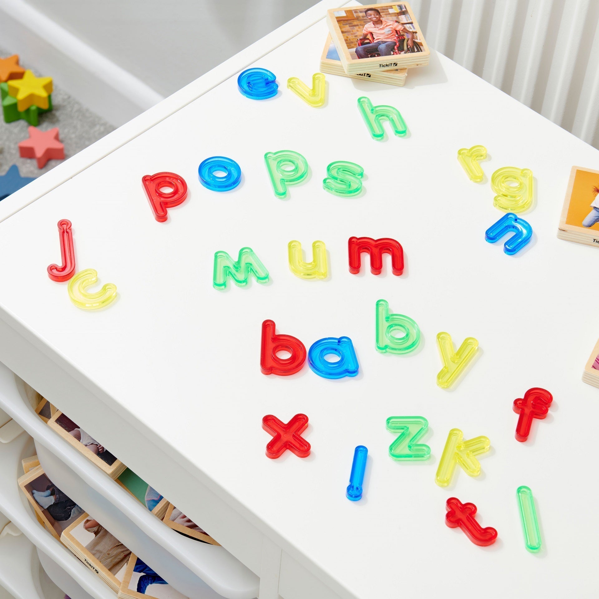 Tickit Translucent Letters lettere traslucide minuscole 26 pezzi