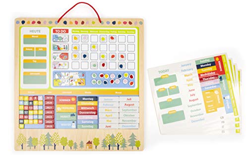 smallfoot 11460 Educate calendario magnetico legno 5 lingue