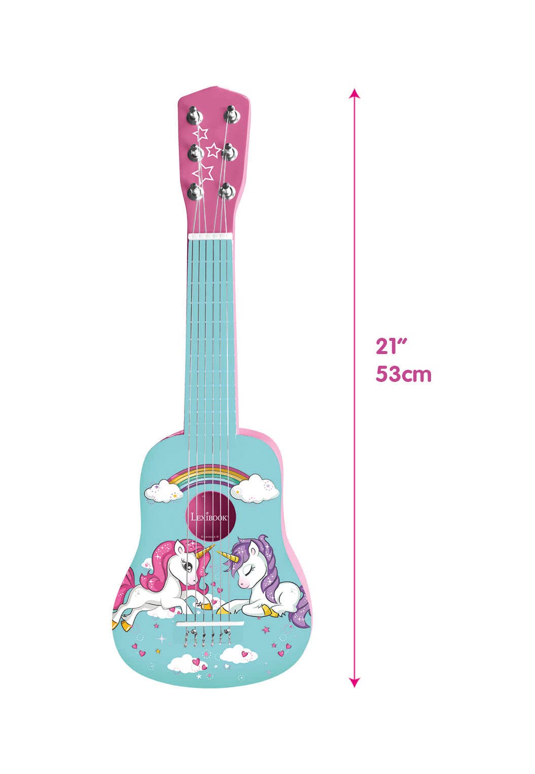 Lexibook Unicorno K205UNI chitarra bambini legno 53 cm rosa