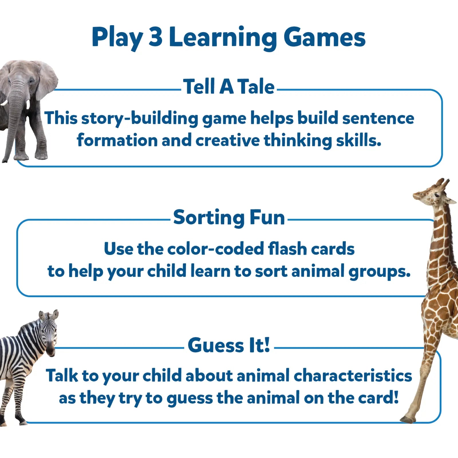 Skillmatics Flash Cards First 100 Animals carte animali 50 pezzi
