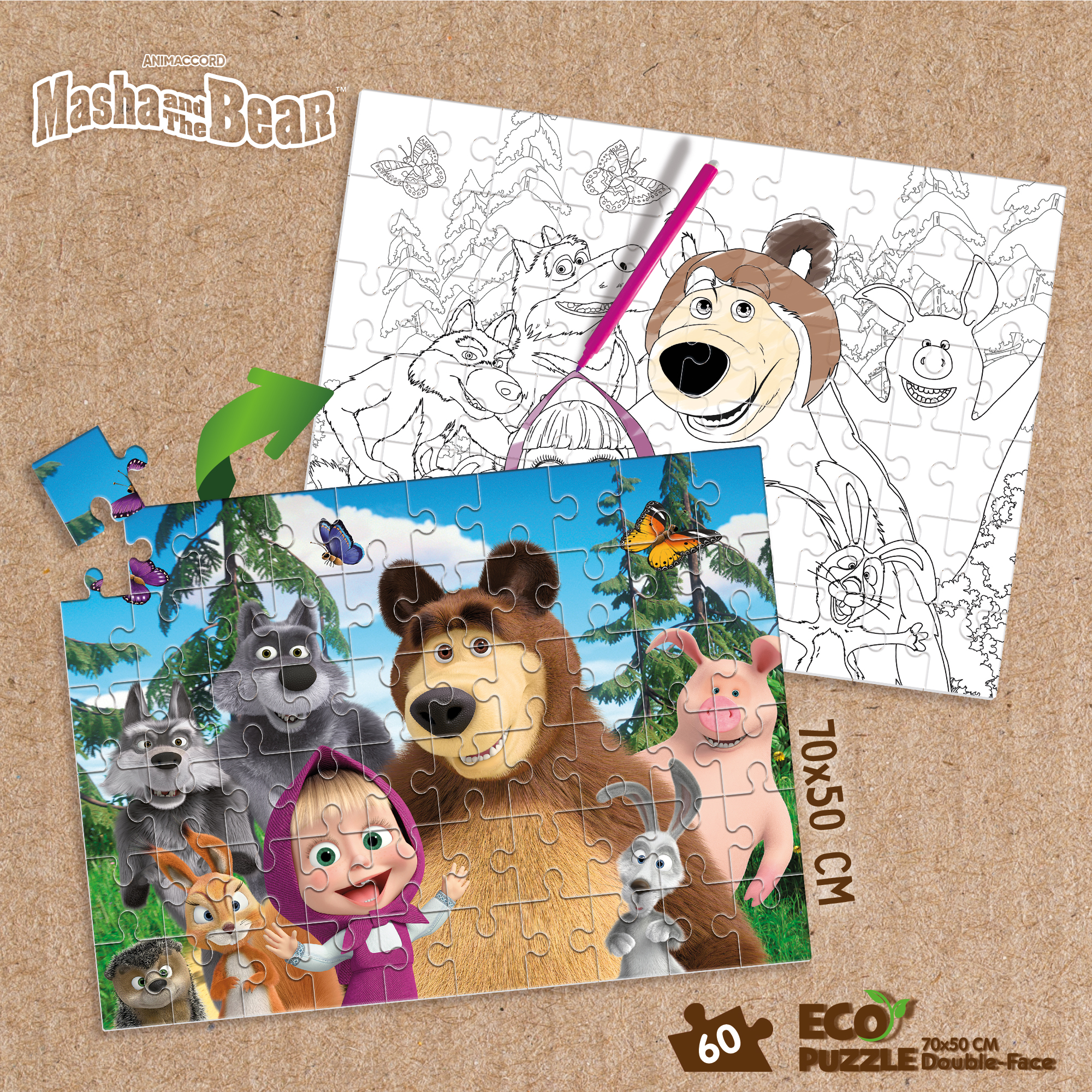 Lisciani Masha Eco-Puzzle DF 60 puzzle bambini