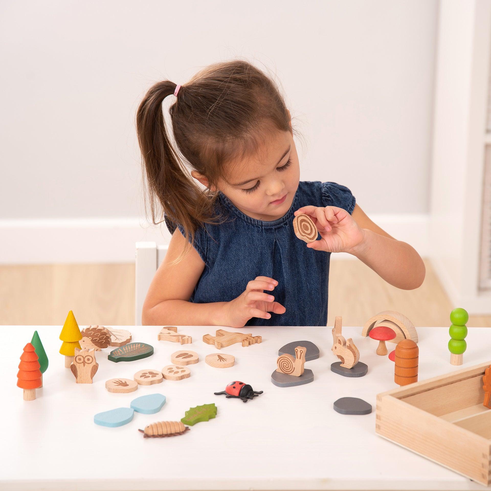 Tickit Woodland Trail Set gioco legno bosco con animali scatola