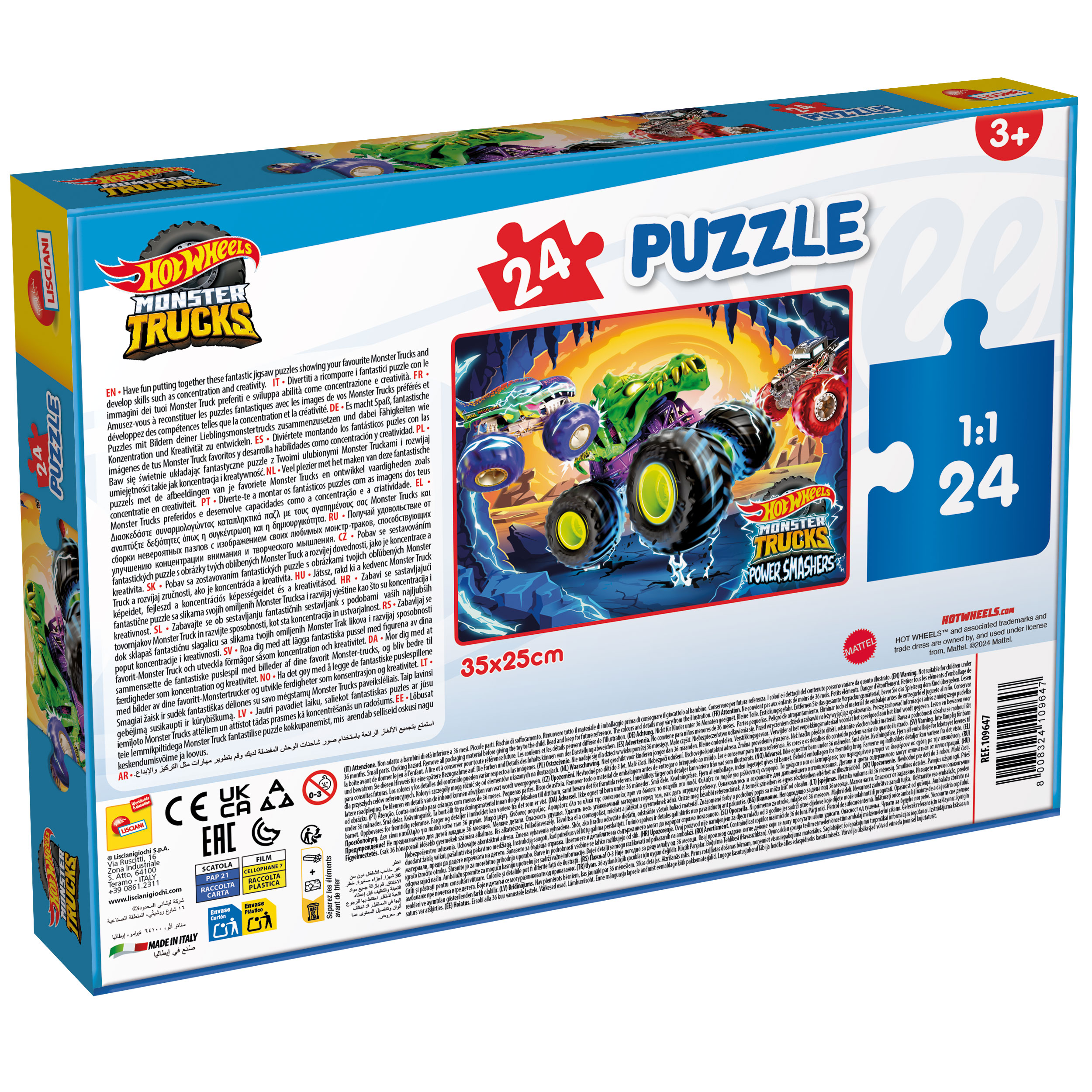 Lisciani Puzzle M-Plus Hot Wheels puzzle 24 pezzi