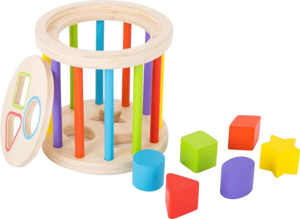 smallfoot 10628 cilindro impilabile formine legno colorate