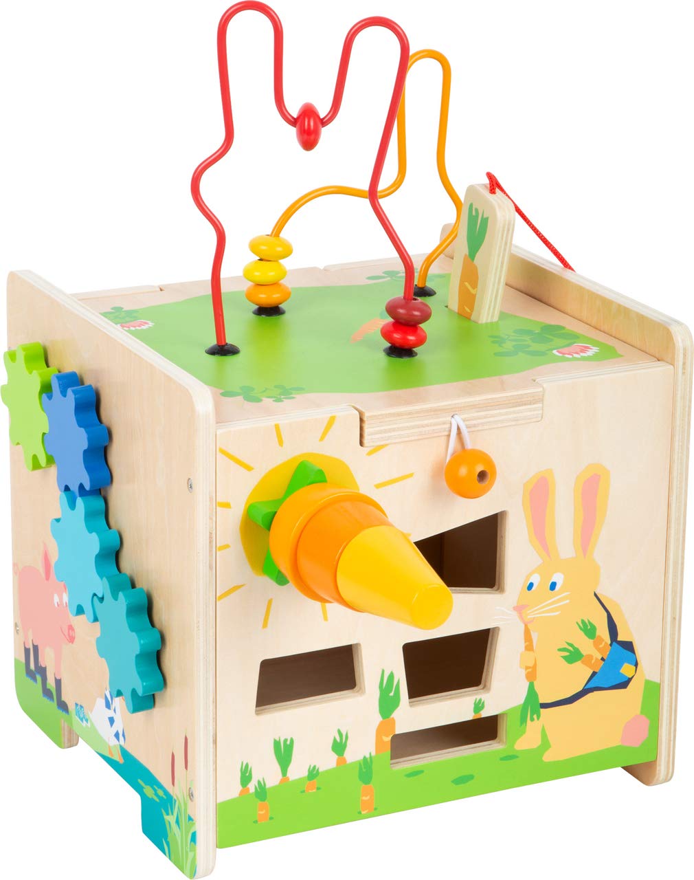 small foot 10605 Dado motricità cubo legno corsa biglie 5 lati