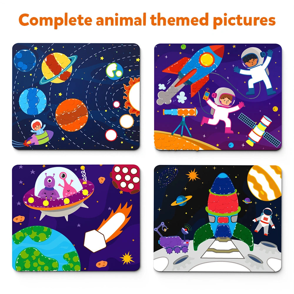 Skillmatics Dot It Space sticker art 500 adesivi 3-7 anni