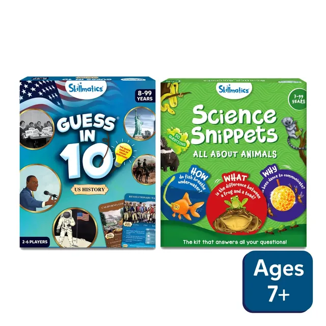 Skillmatics Science Snippets Animals Guess 10 gioco carte 7+ anni