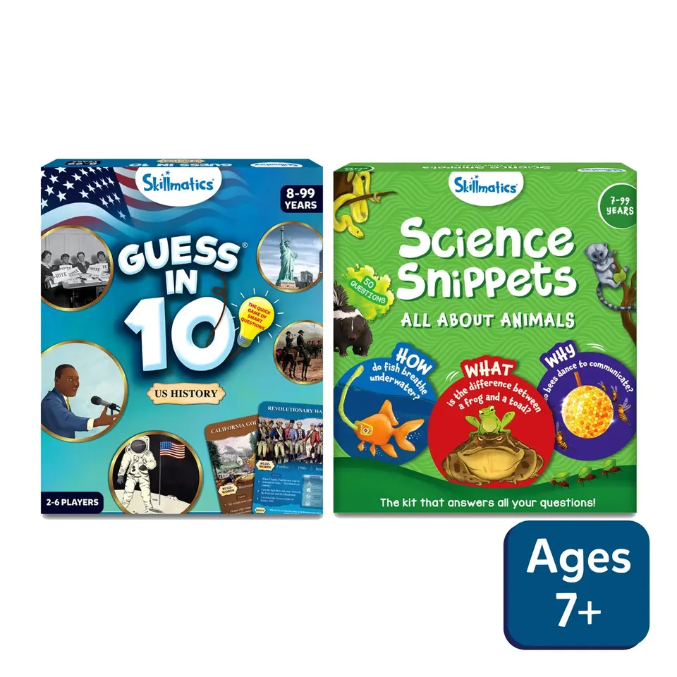 Skillmatics Science Snippets Animals Guess 10 gioco carte 7+ anni