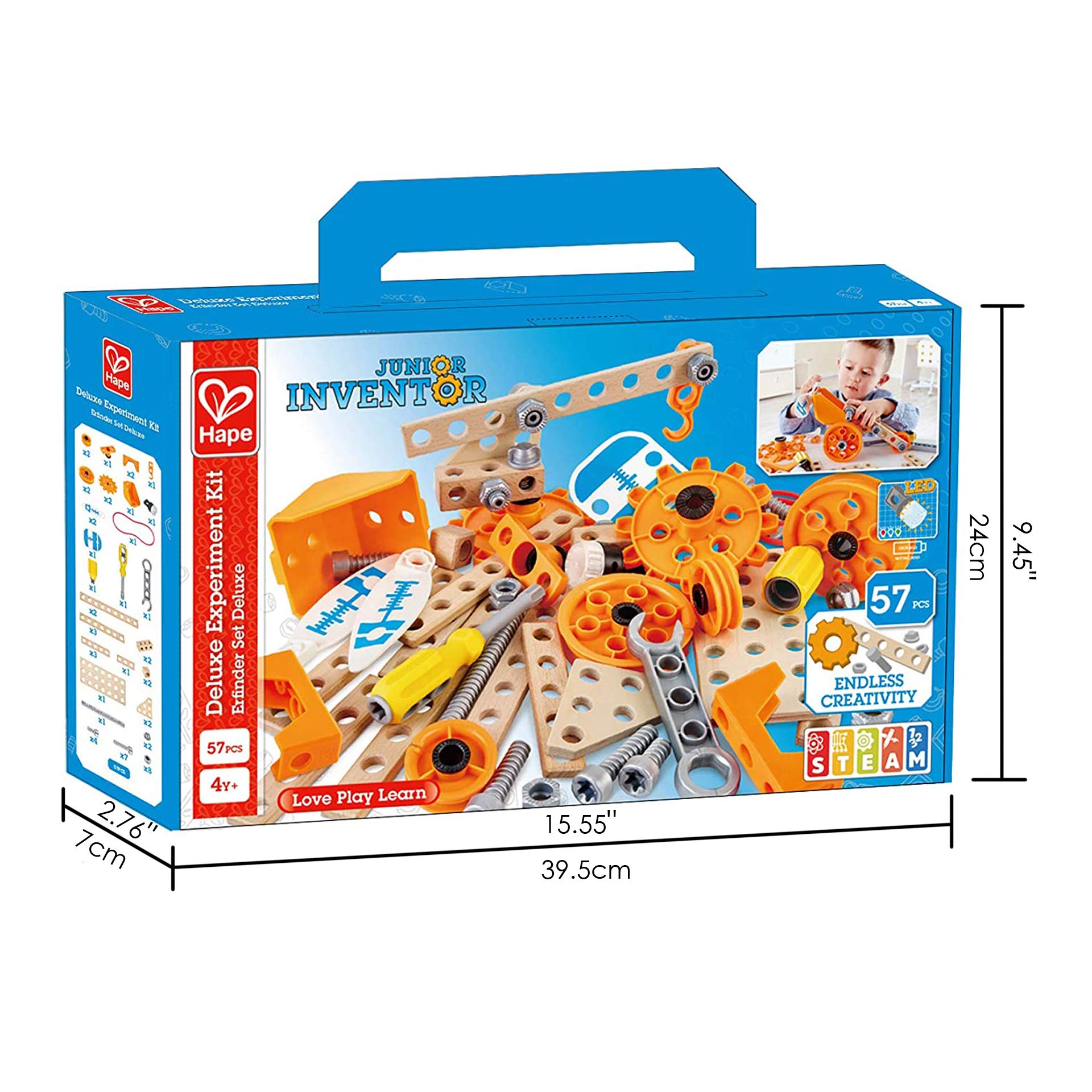 Hape Junior Inventor kit deluxe esperimenti 57 pezzi