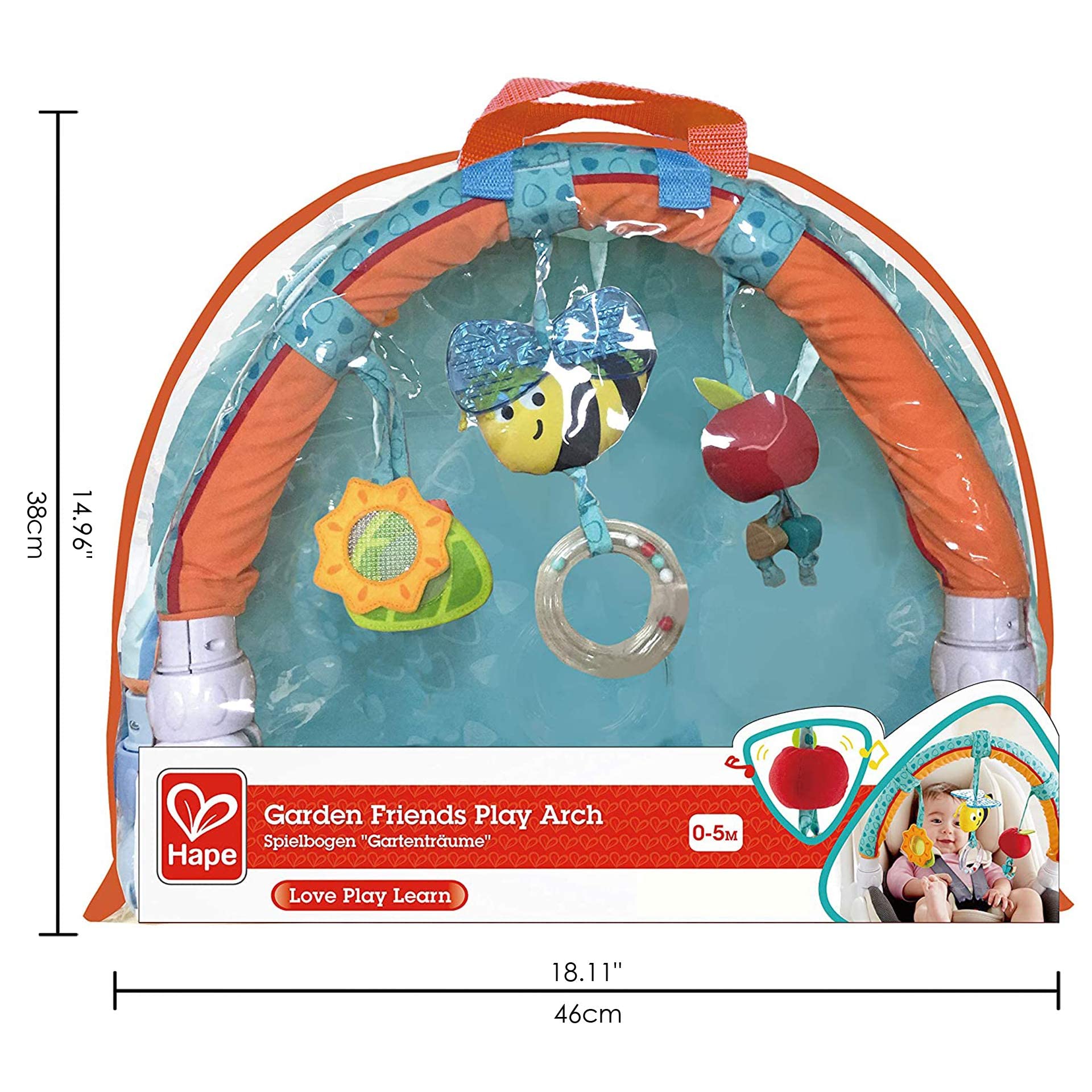 Hape Garden Friends Arch E0023 arco gioco lettino 0-5 mesi