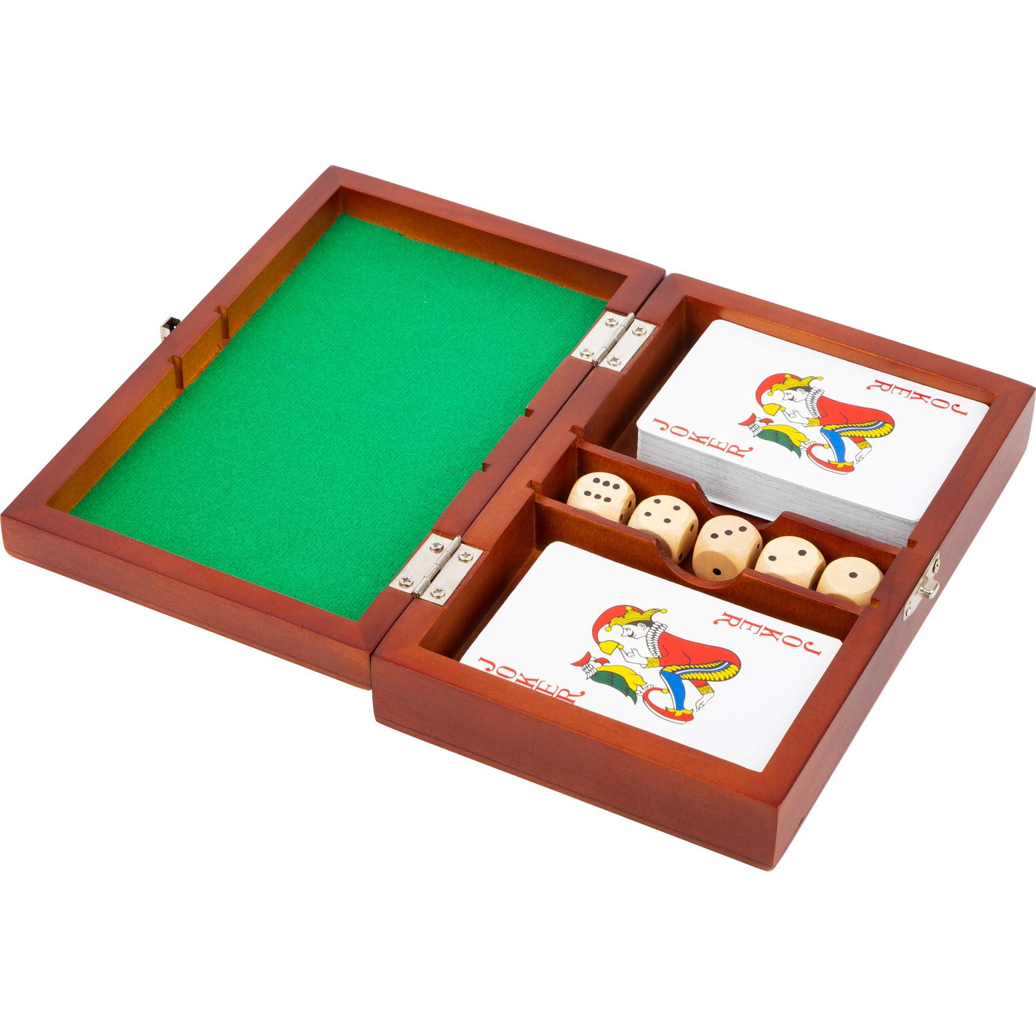 smallfoot 11363 set carte e dadi legno scatola verde