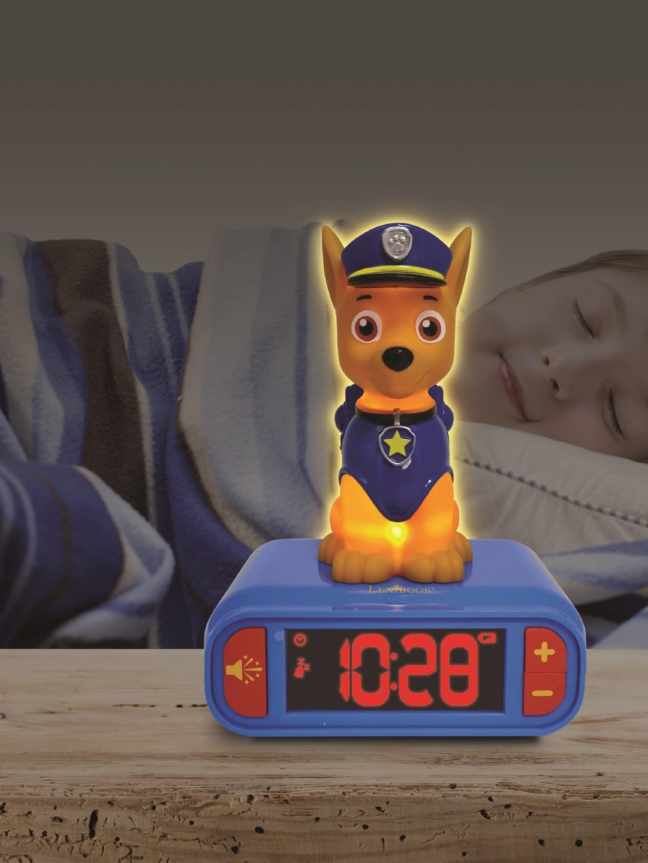 Lexibook Paw Patrol RL800PA sveglia digitale Chase con luce notturna