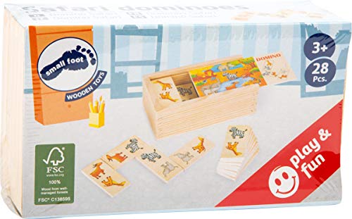 smallfoot Safari domino bambini legno animali con scatola