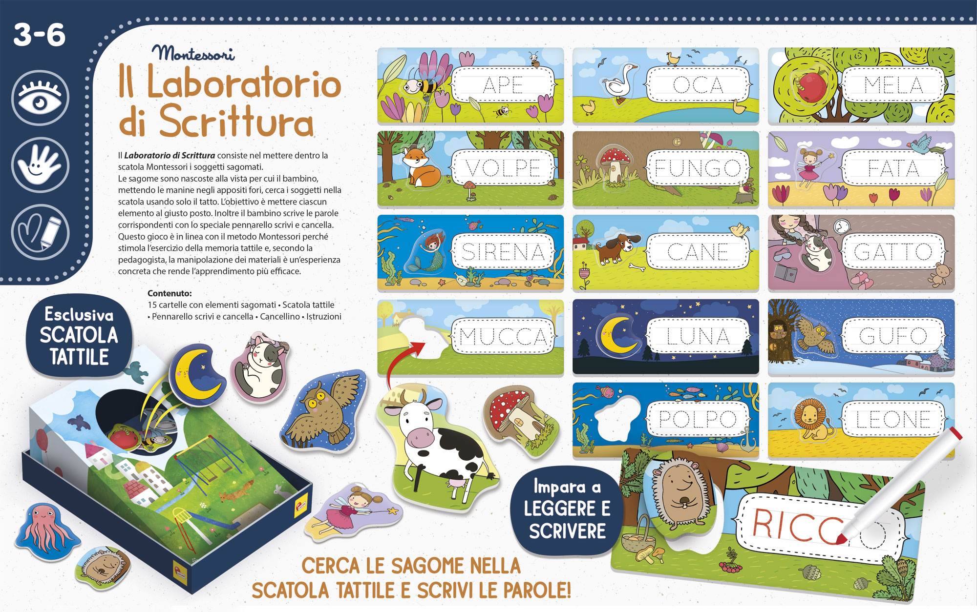 Lisciani Montessori Maxi Laboratorio di Scrittura gioco educativo