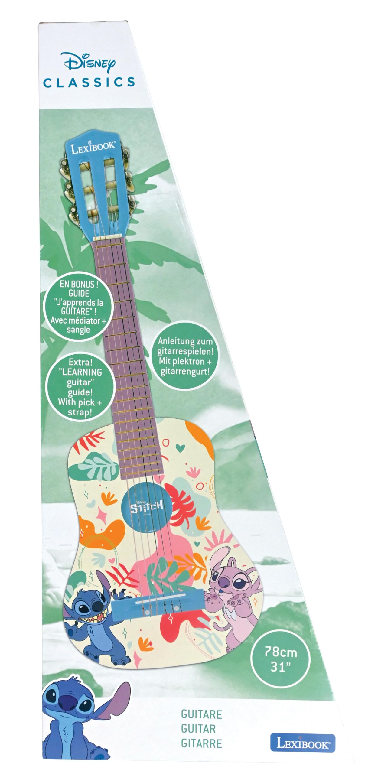 Lexibook Disney Stitch K2000DLXB chitarra acustica blu 78 cm legno