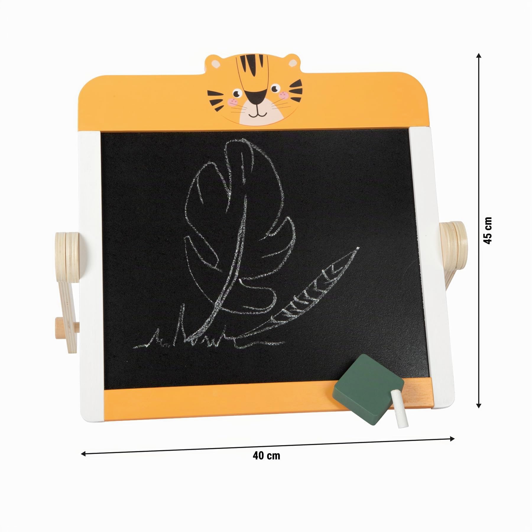 small foot Safari lavagna bambini doppia tigre magnetica gesso