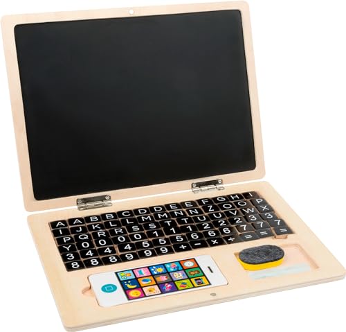 Small Foot 11193 Laptop Legno Bambini con Lavagna Magnetica