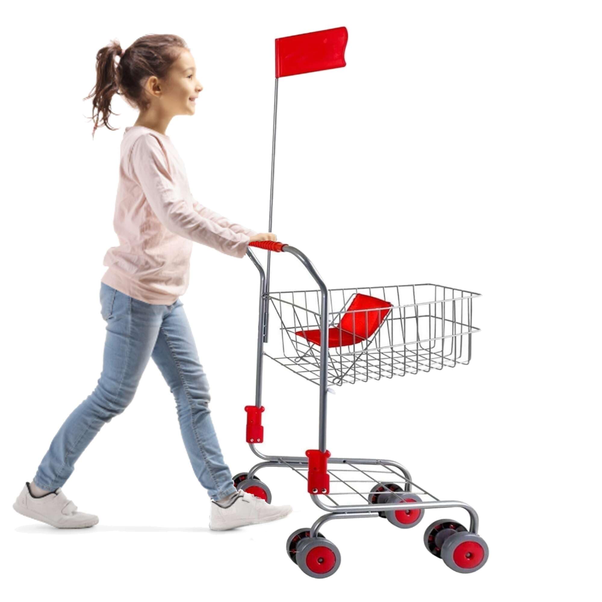 smallfoot Carrello spesa giocattolo metallo argento 60 cm