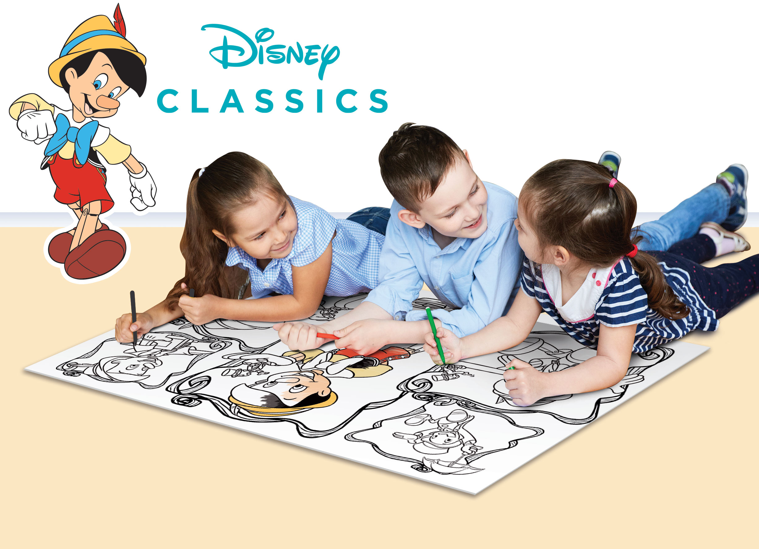 Lisciani Disney Maxi Floor 108 Pinocchio puzzle double-face