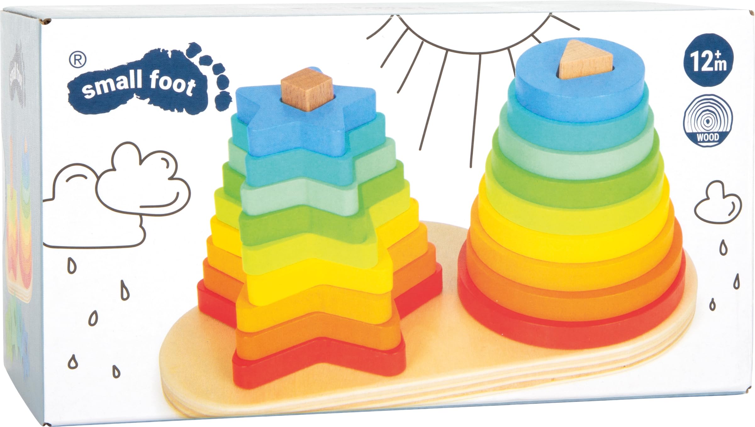 smallfoot 11720 Gioco Incastro Arcobaleno Legno 12 Mesi