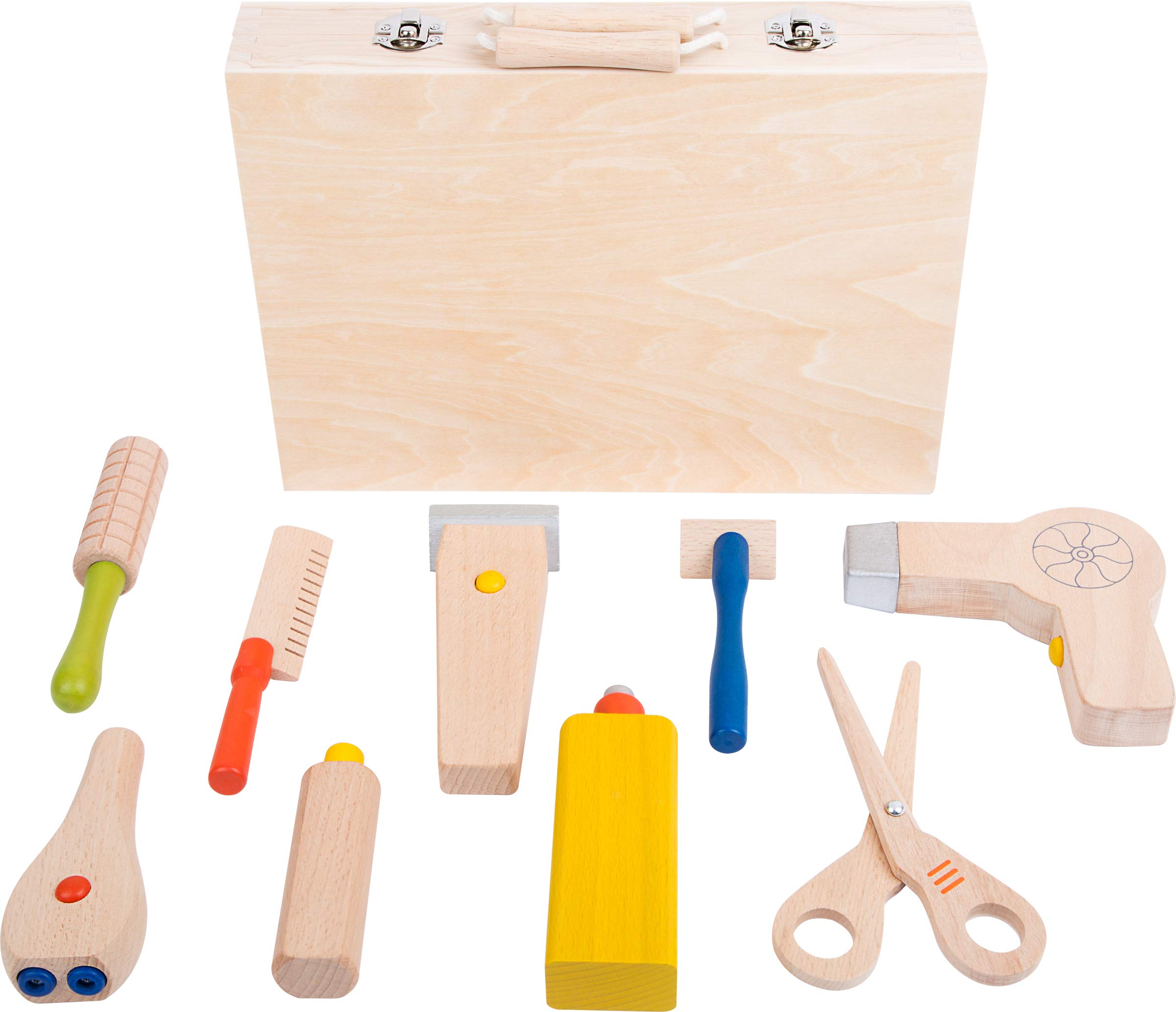 smallfoot 5845 valigetta parrucchiere legno 9 accessori