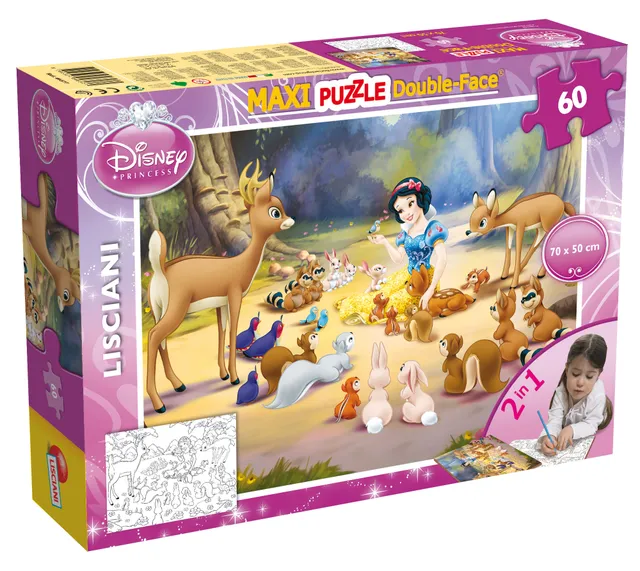 Lisciani Disney Maxi Floor puzzle 60 Biancaneve double-face da colorare