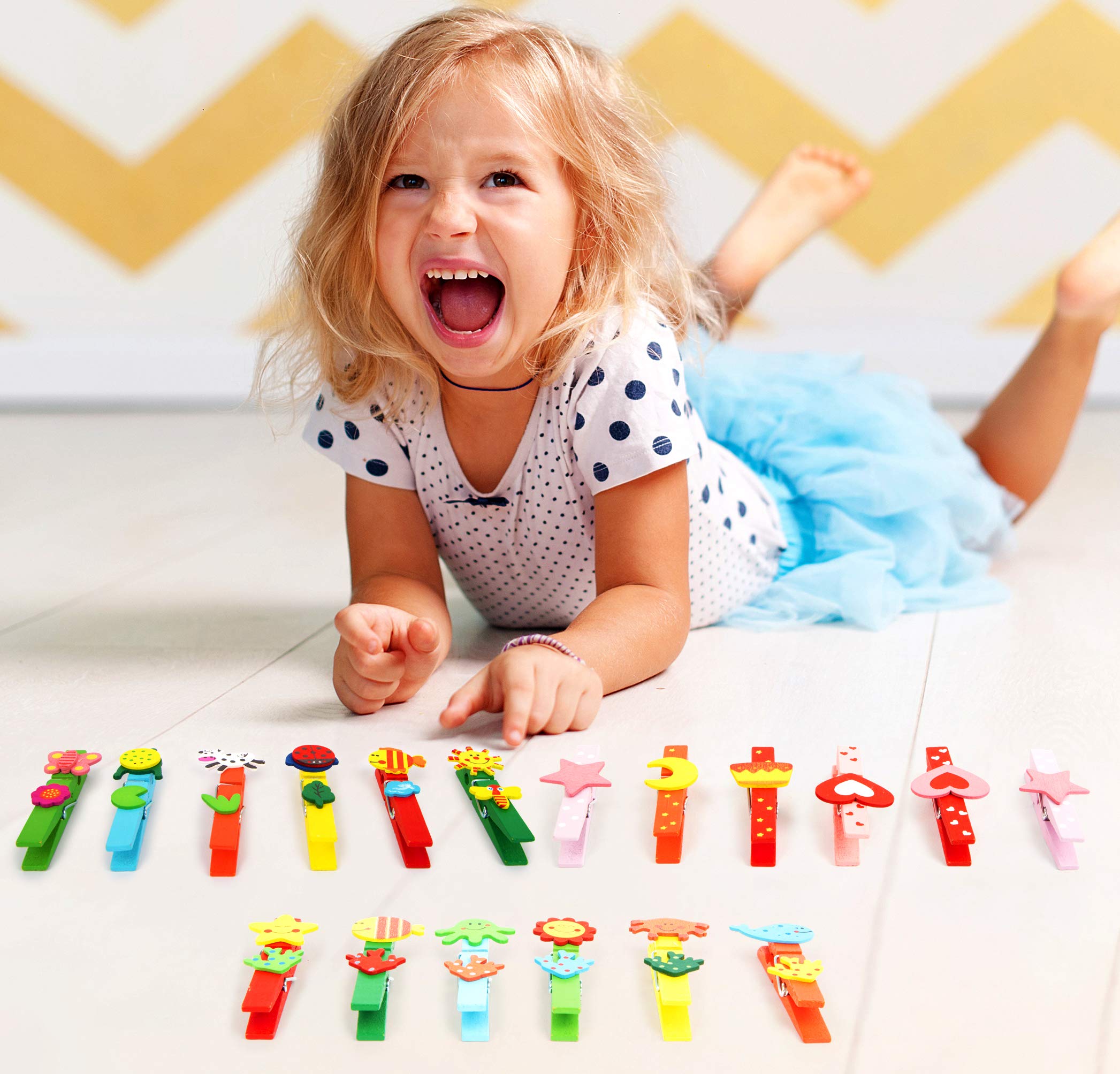 smallfoot 7760 mollette legno animali 24 pezzi 3 anni