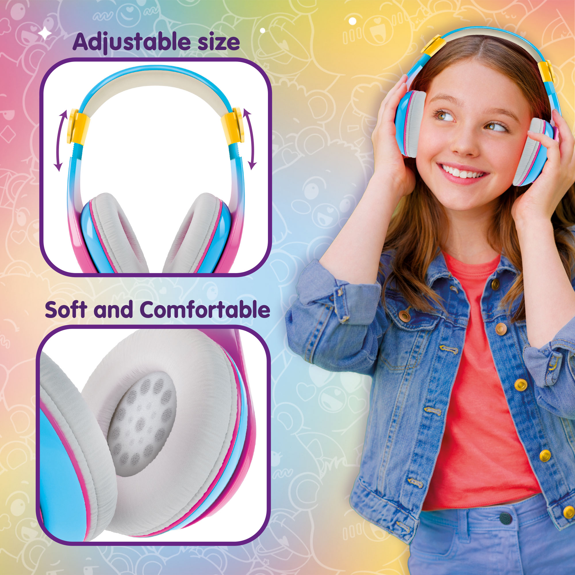 Lisciani Care Bears cuffie bluetooth bambini regolabili