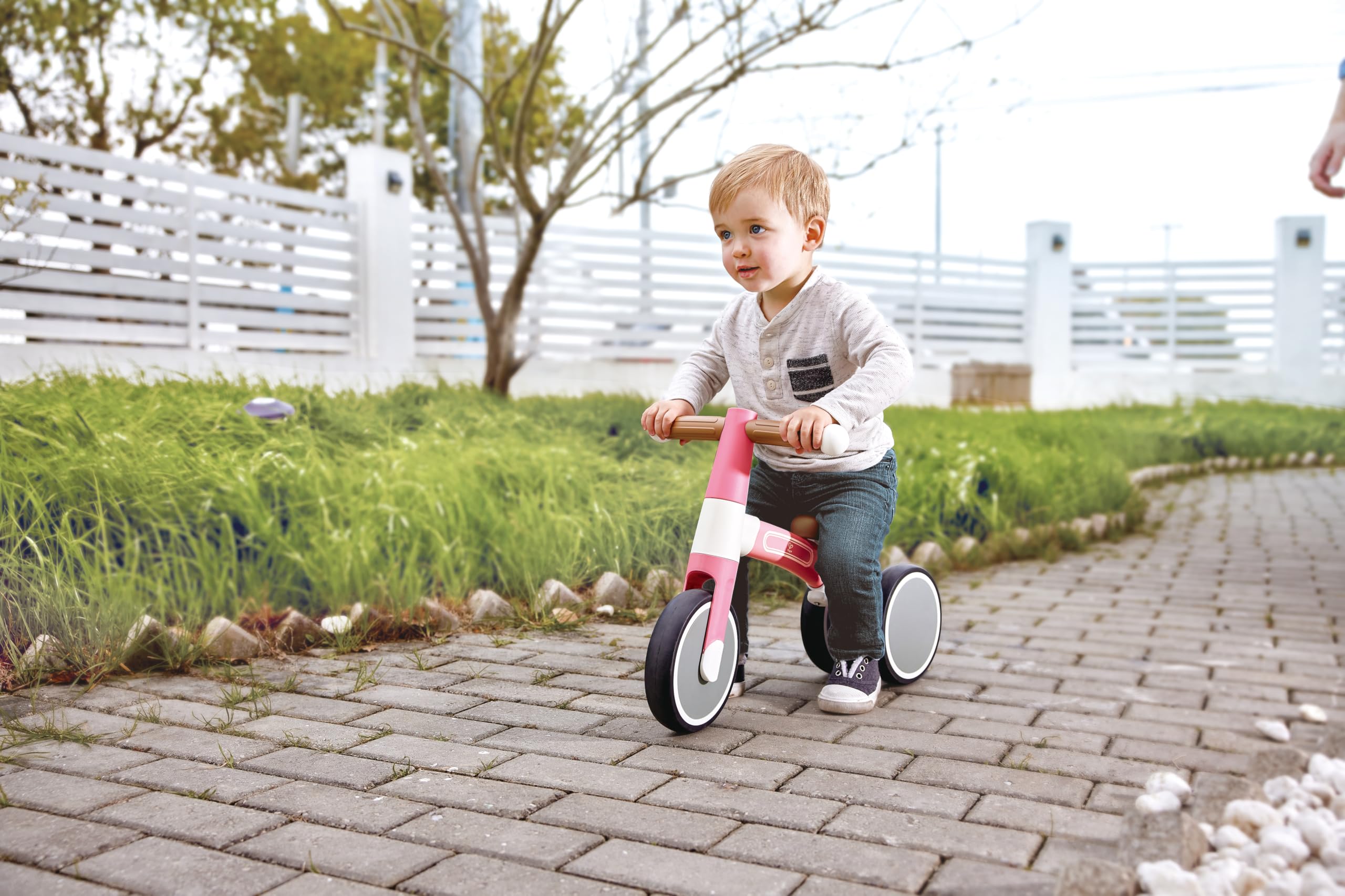 Hape triciclo rosa senza pedali 3 ruote 18 mesi