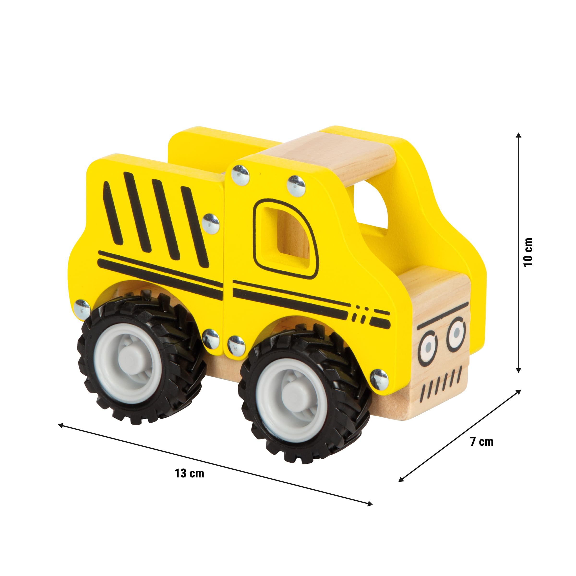 smallfoot camion cantiere legno FSC con ruote gommate