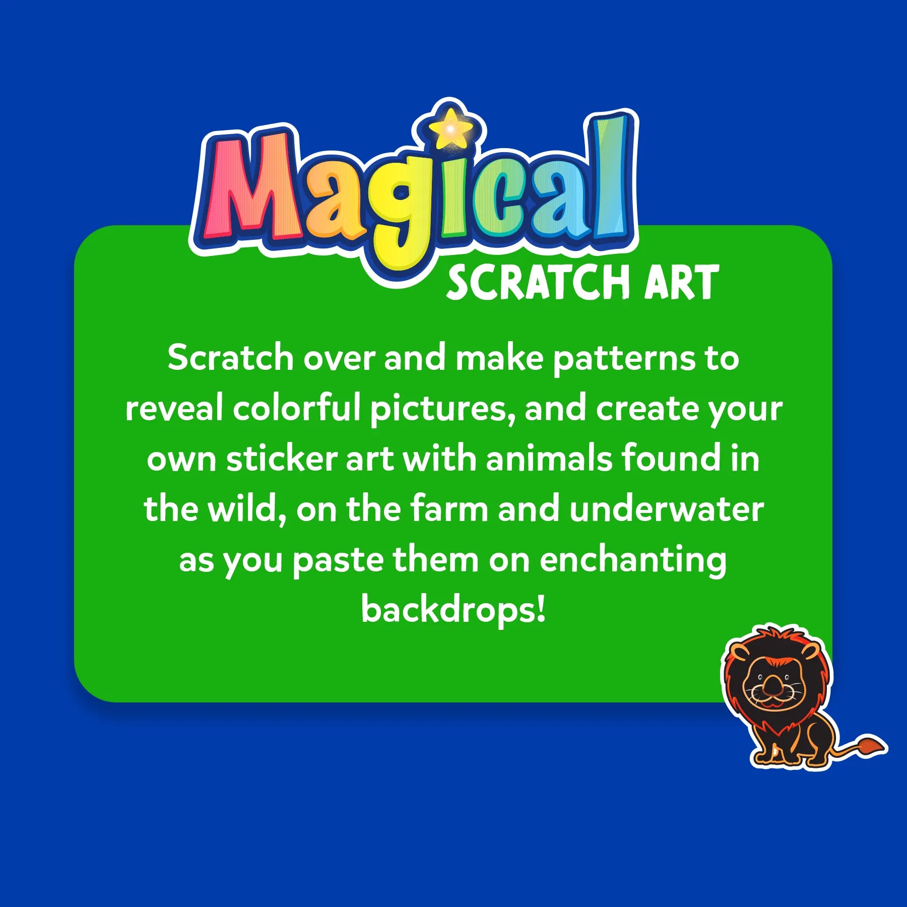 Skillmatics Magical Scratch Art Amazing Animals gratta e disegna 3-8
