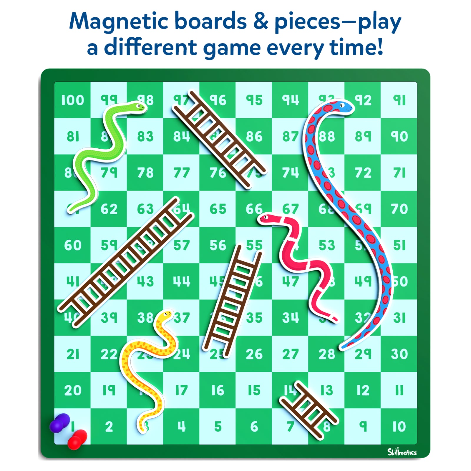 Skillmatics Snakes Ladders gioco tavolo magnetico
