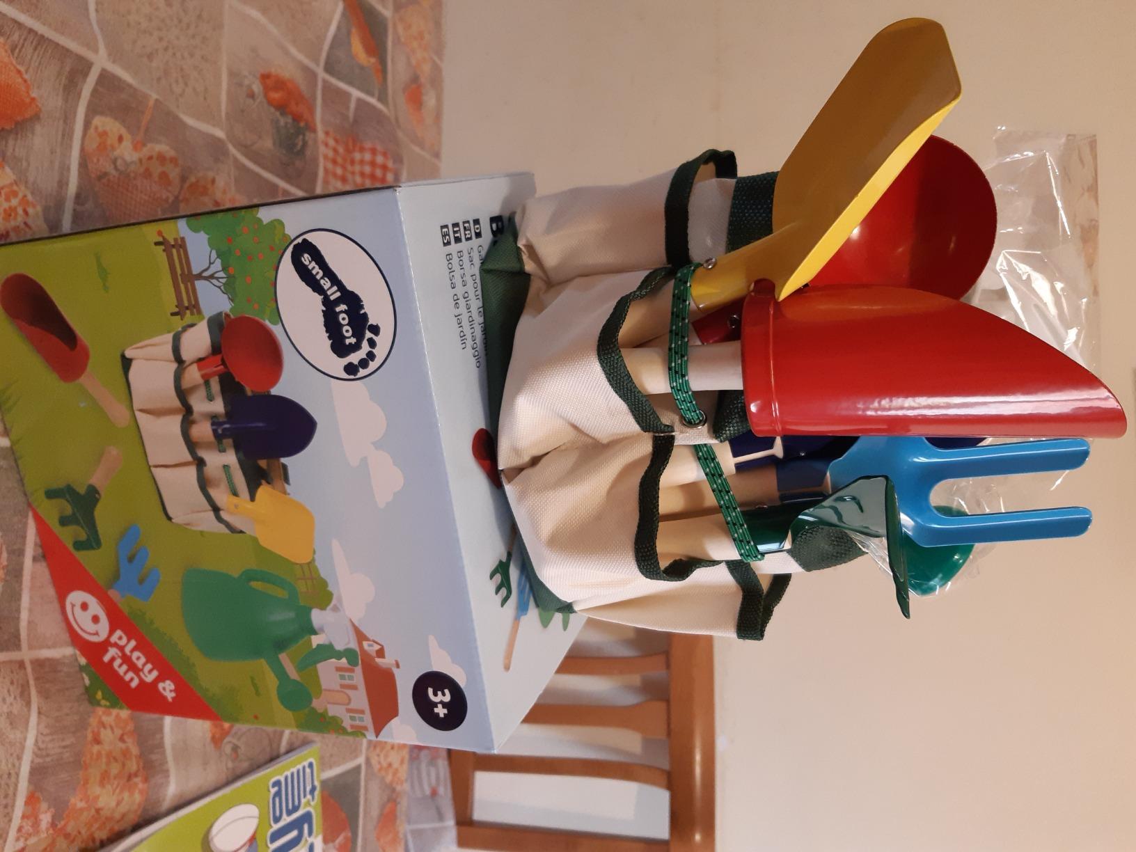 smallfoot 1710 borsa giardinaggio bambini attrezzi legno 3 anni