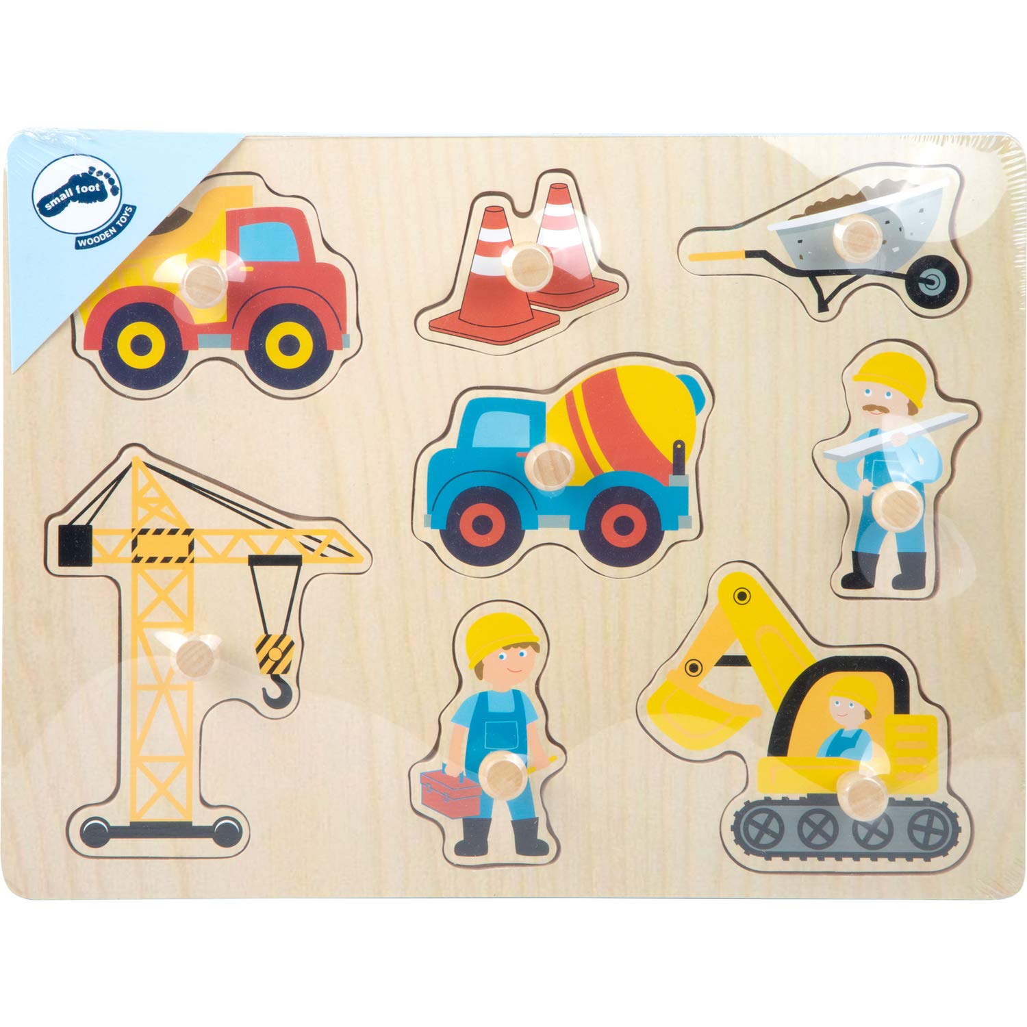 Small Foot 10445 puzzle legno cantiere 8 pezzi