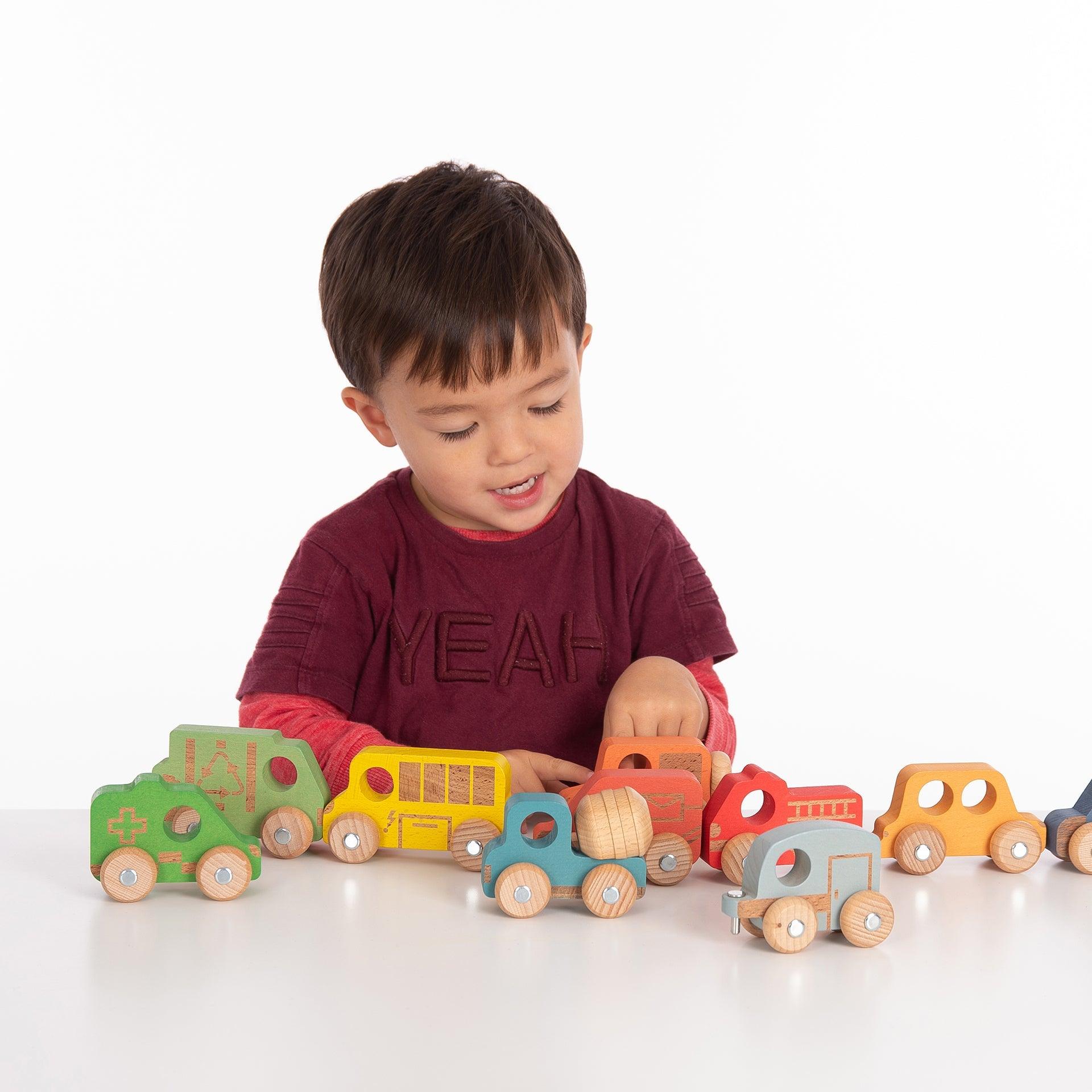 Tickit Rainbow Vehicles veicoli legno 12pz