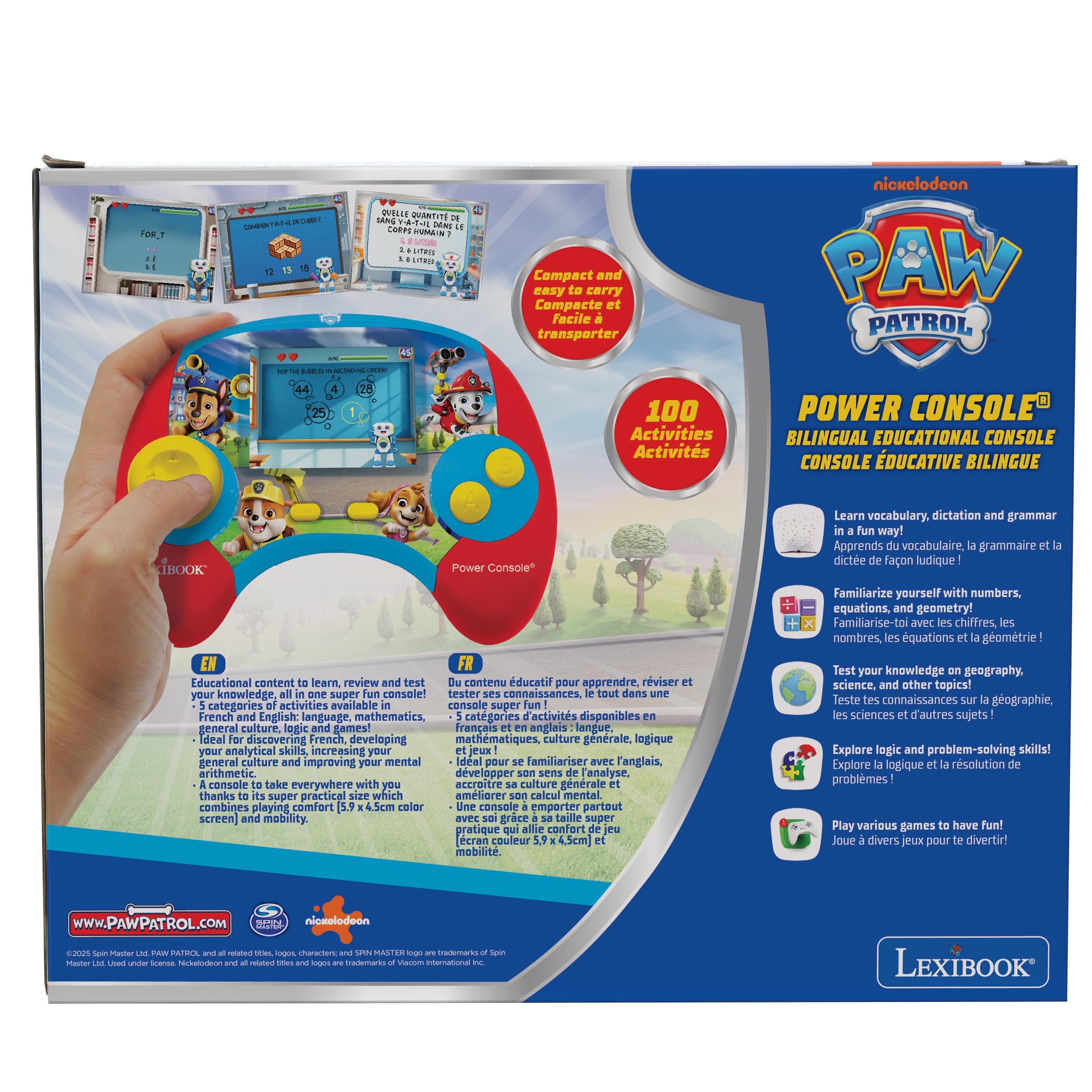 Lexibook Paw Patrol JCG100PA console gioco 100 attività