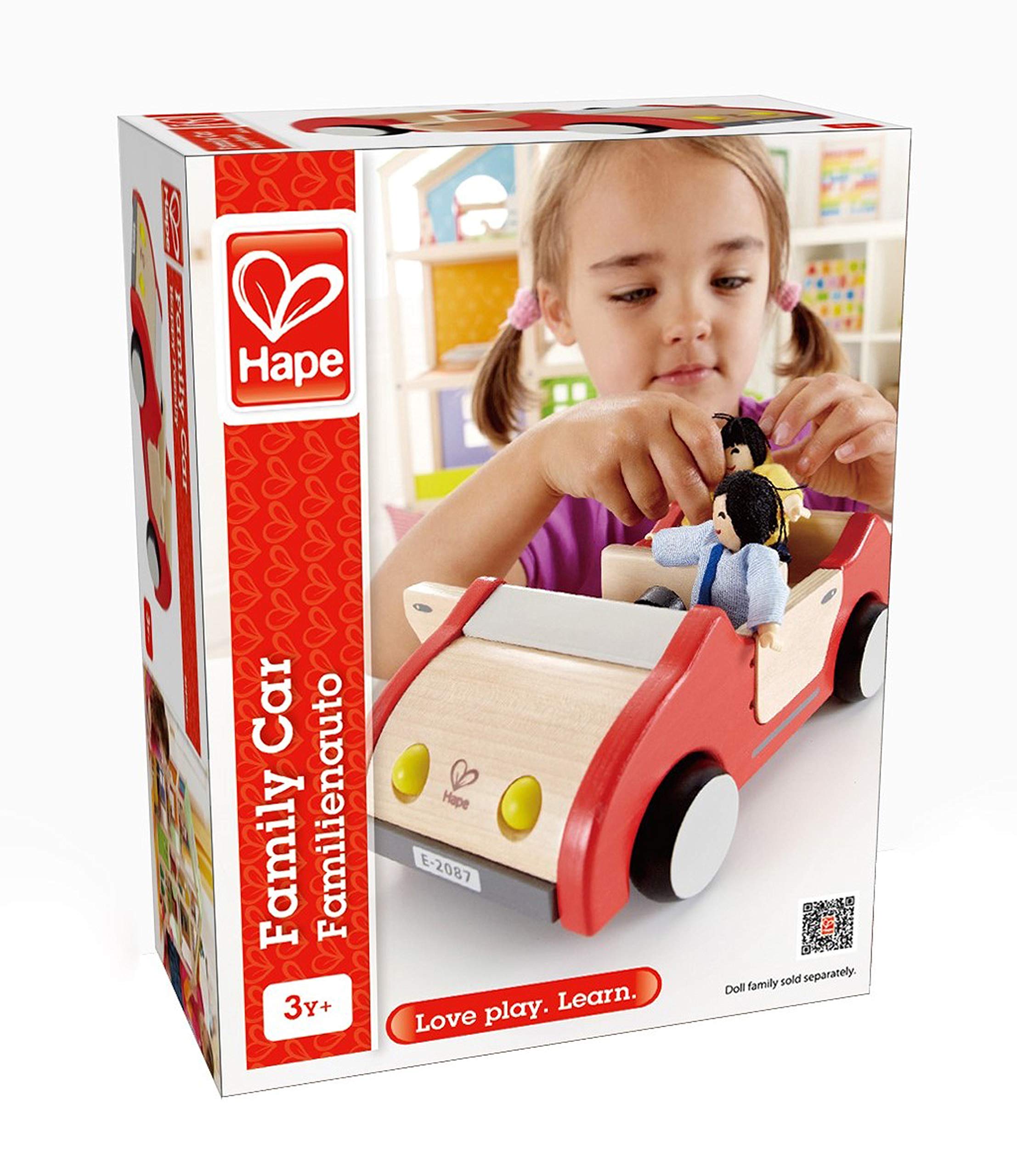Hape Auto Familiare macchina rossa in legno 3 anni
