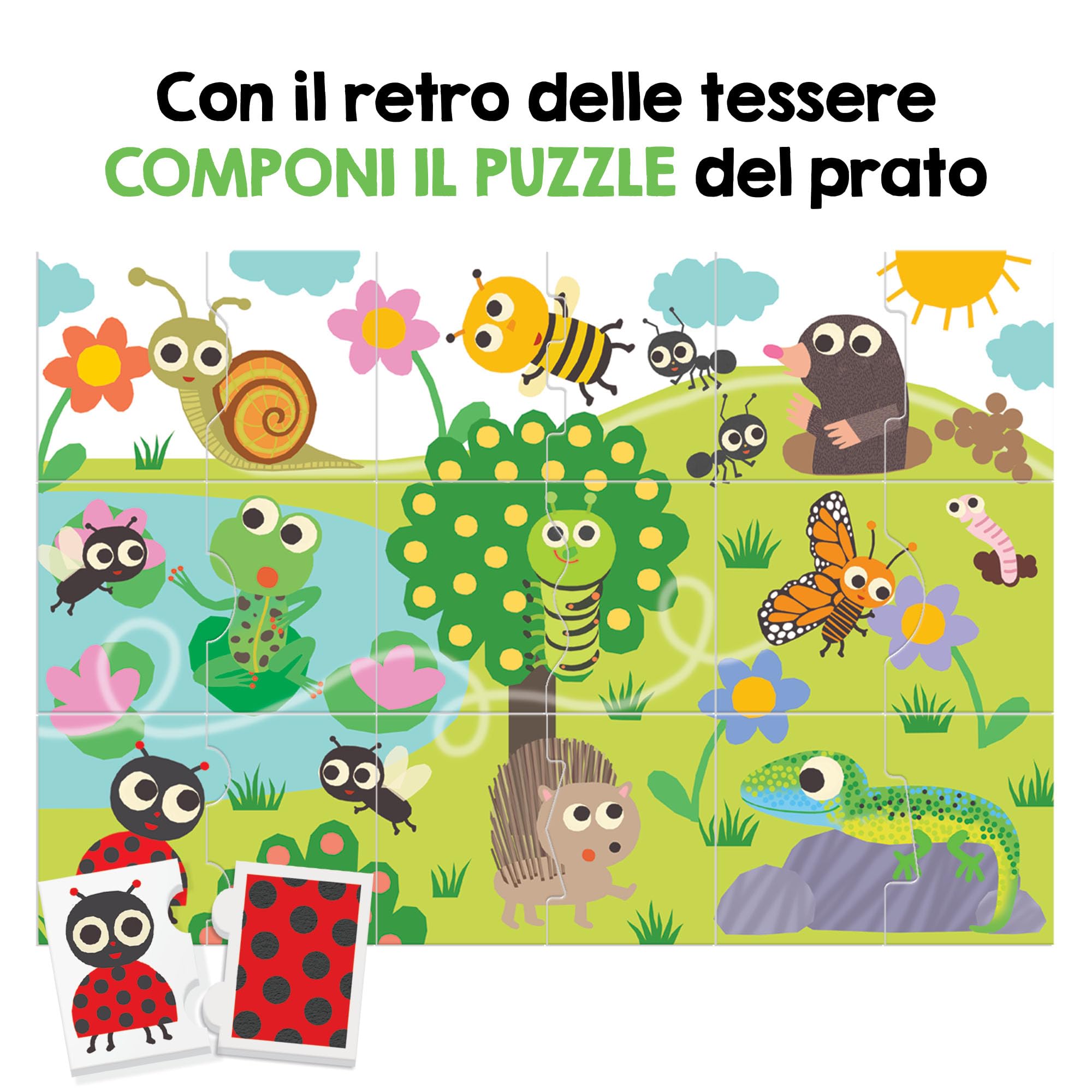 Headu Tocca e Osserva IT55010 puzzle animali 9 pezzi Montessori