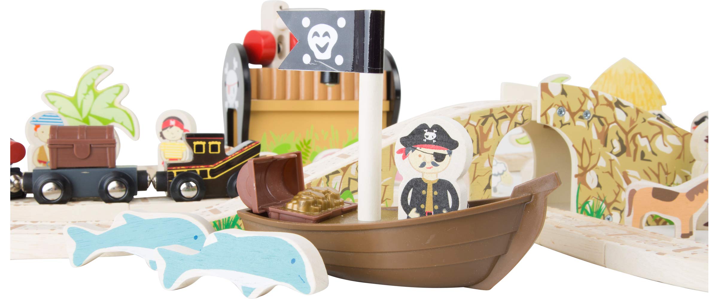 Small Foot 3123 set ferrovia legno isola dei pirati
