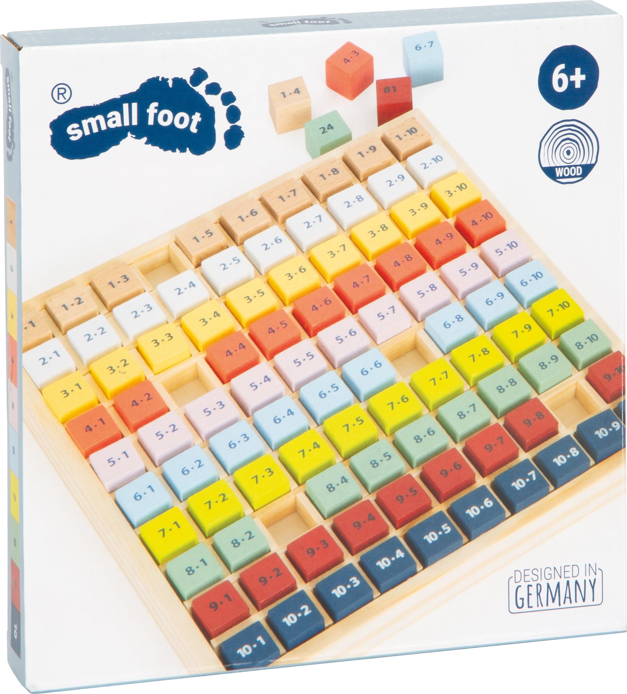 smallfoot 11163 tabelline Educare in legno 81 cubetti