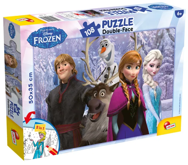 Lisciani Disney Puzzle DF Plus 108 Frozen puzzle da colorare